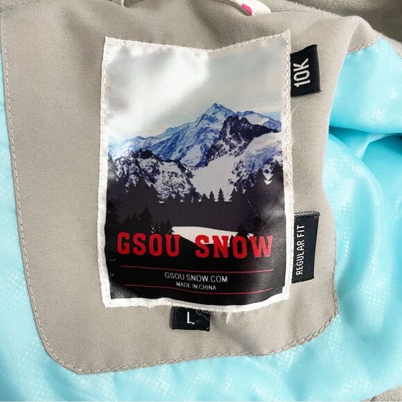 GSOU Snow 10K Waterproof Ski Snowboard Jacket White Paint Splatter Size Large - Picture 11 of 15
